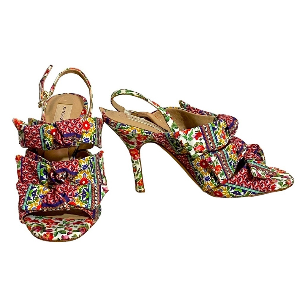 ANTONIO MELANI - COLORFUL 4.5” TALL - 3 KNOTTED FABRIC STRIPS AND BUCKLE S3